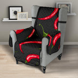 Chili peppers pattern black background Chair Cover Protector