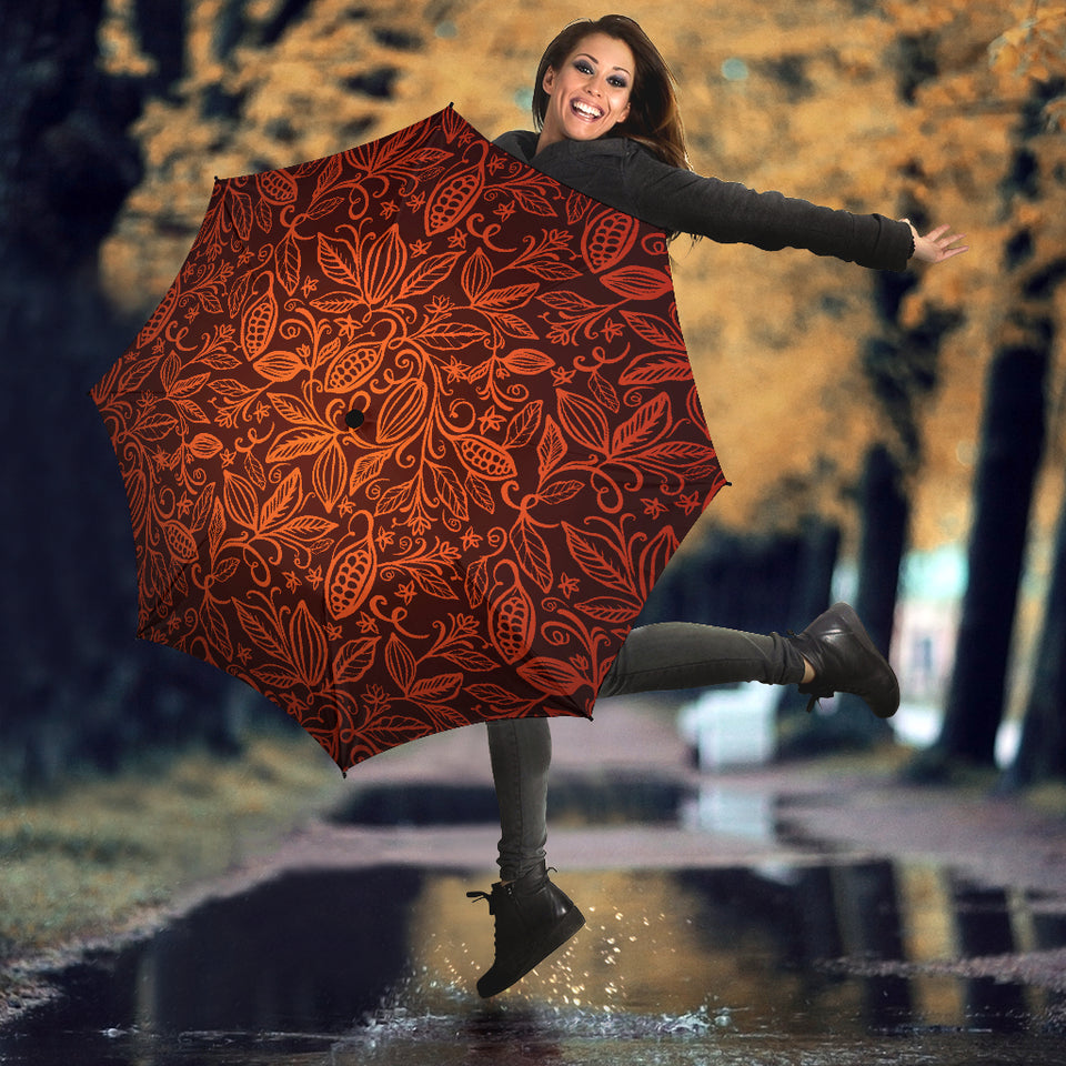 Cocoa Beans Tribal Polynesian Pattern Umbrella