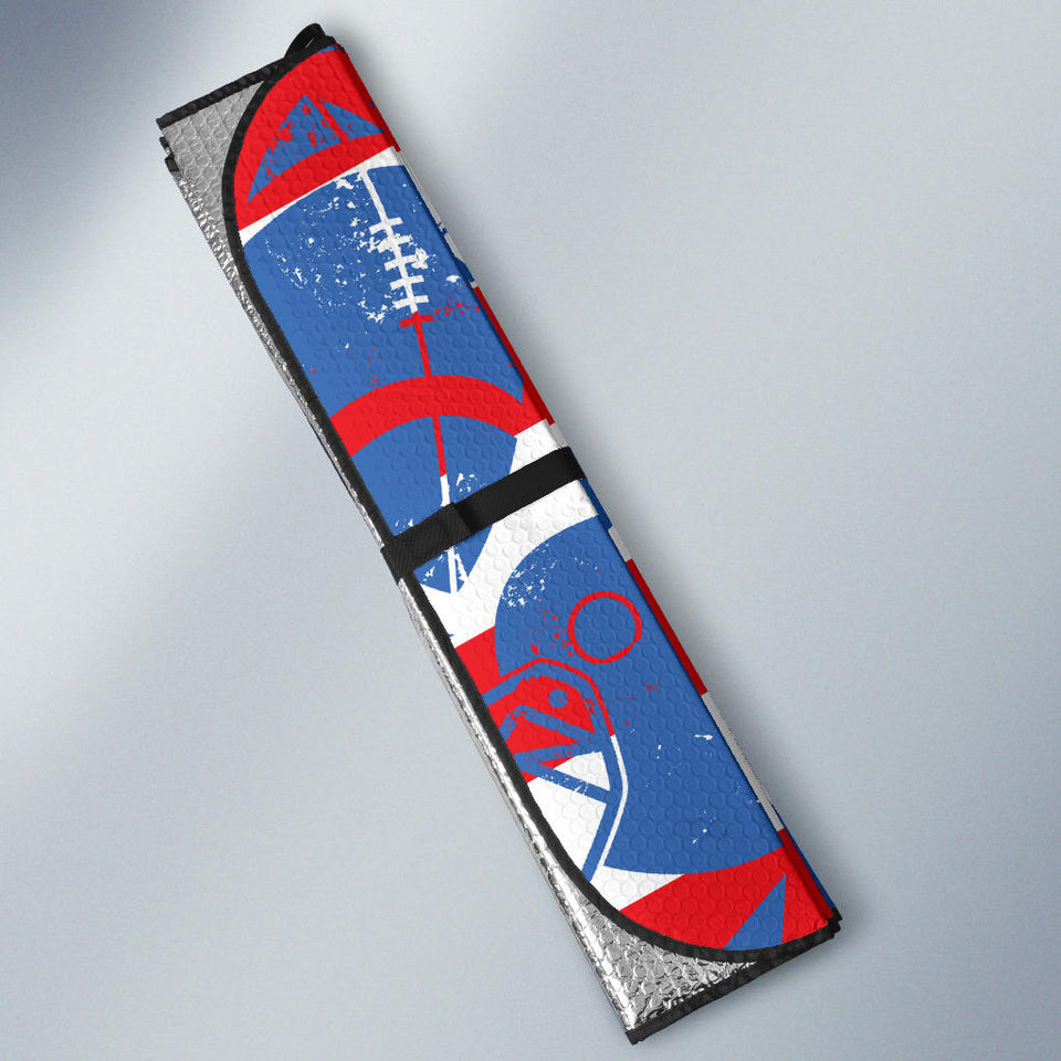 American Football Ball Star Stripes Pattern Car Sun Shade