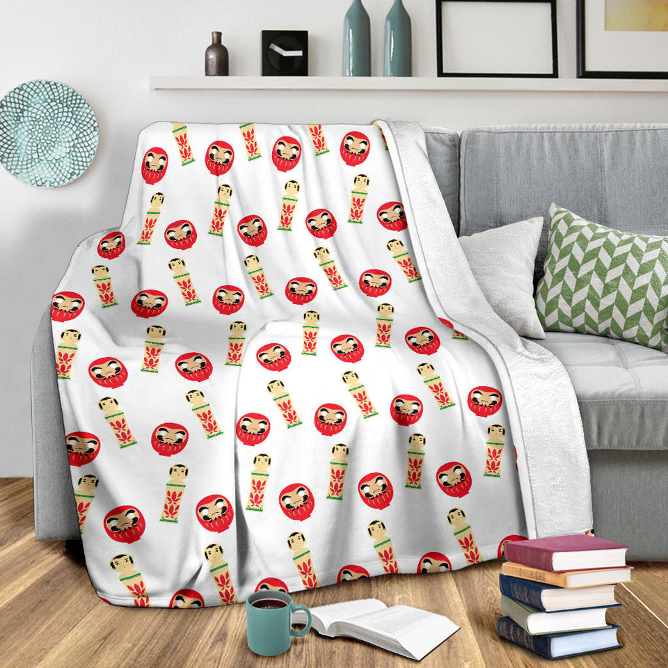 Daruma Japanese Wooden Doll Premium Blanket