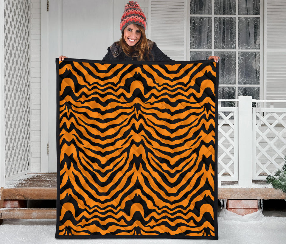 Bengal Tigers Skin Print Pattern Premium Quilt