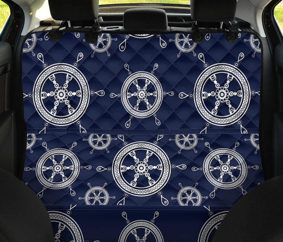 Nautical Steering Wheel Design Pattern Dog Car Seat Covers