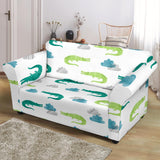 Watercolor Crocodile Pattern Loveseat Couch Slipcover