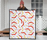 Waterclor Boomerang Australian Aboriginal Ornament Premium Quilt