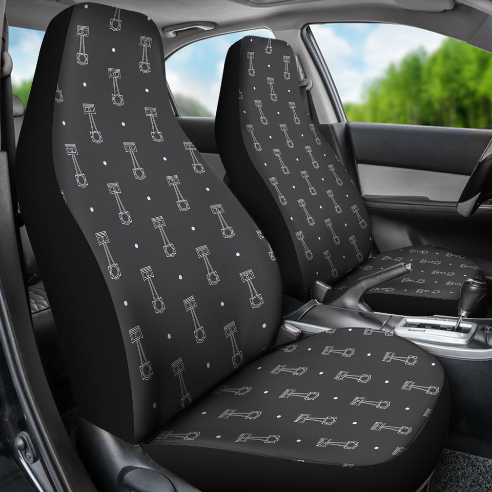 Engine Piston Black Background Pattern Print Design 02 Universal Fit Car Seat Covers