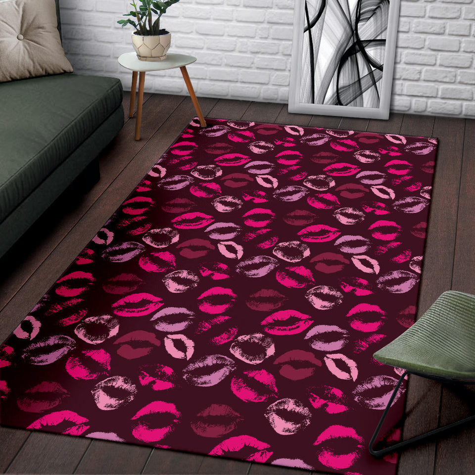 Lips Pattern Print Design 03 Area Rug