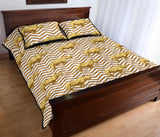 Rhino yellow theme pattern Quilt Bed Set