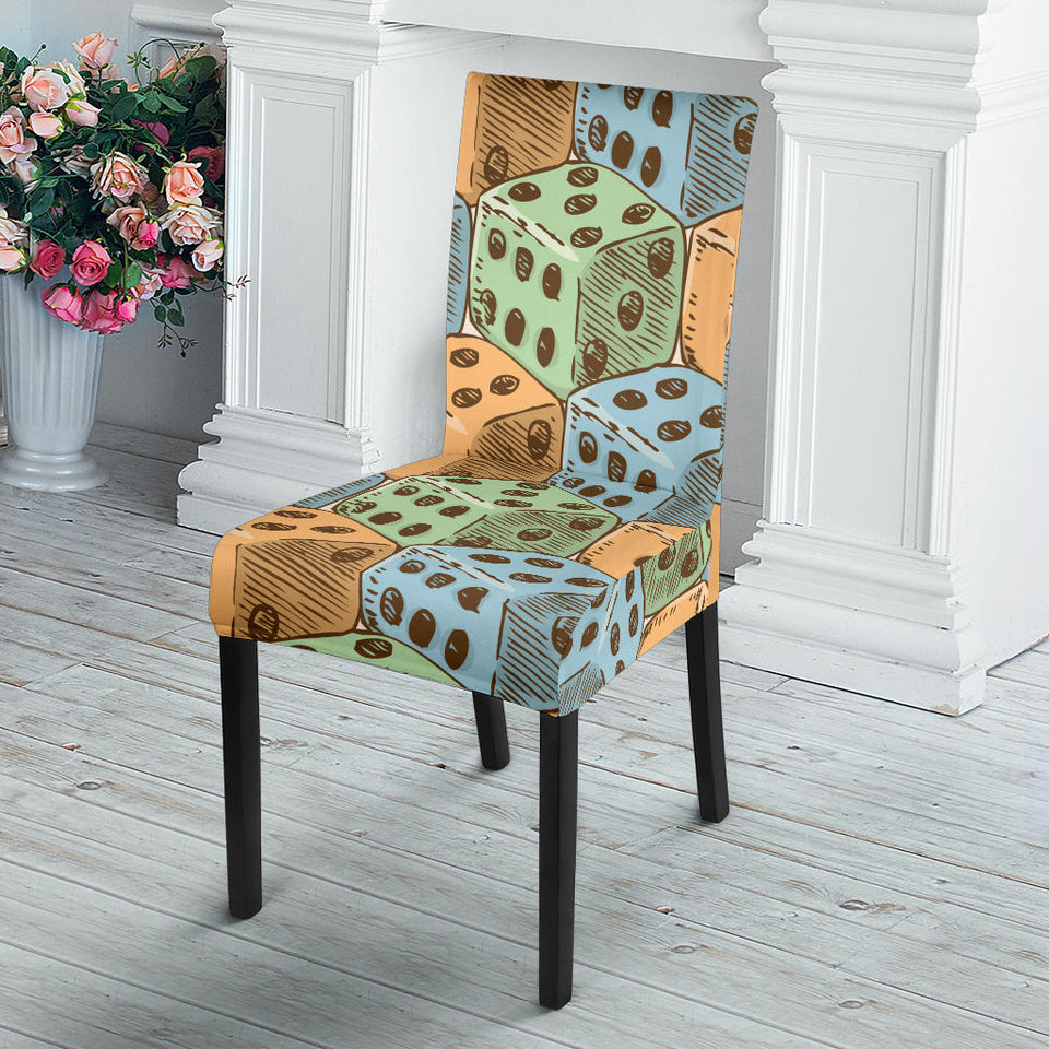 Dice Pattern Print Design 05 Dining Chair Slipcover