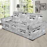 Cute Raccoons Leaves Dot Sofa Slipcover