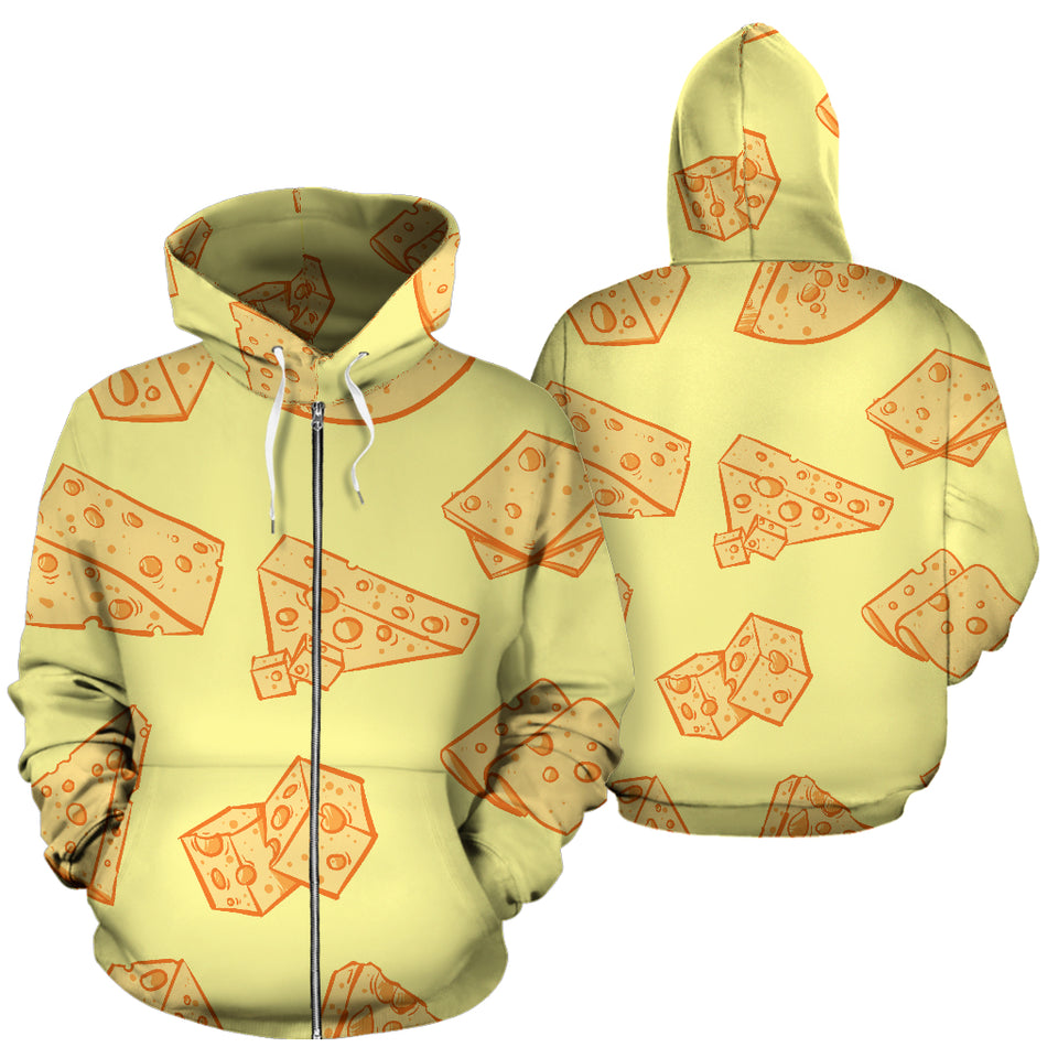 Cheese Design Pattern Zip Up Hoodie