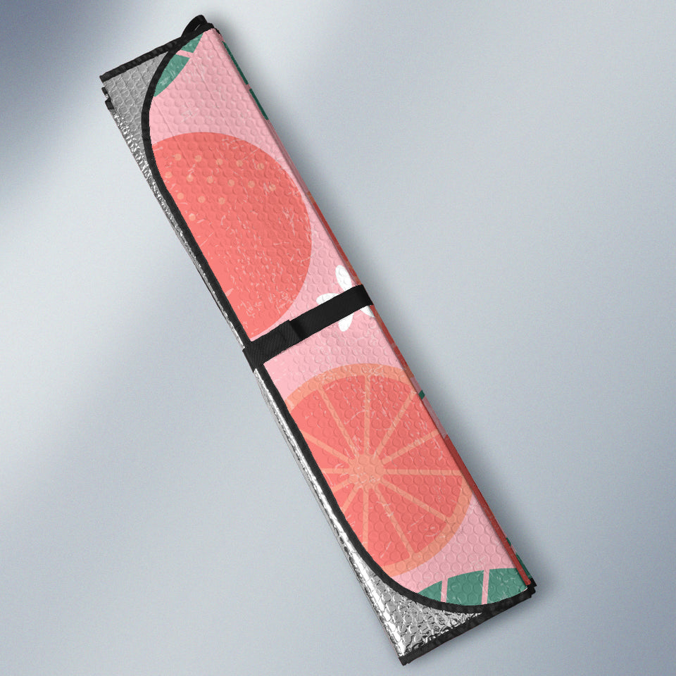 Grapefruit Leaves Flower Pink Background Car Sun Shade