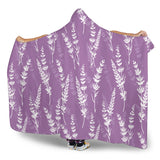 Lavender Flowers Purple Pattern Hooded Blanket