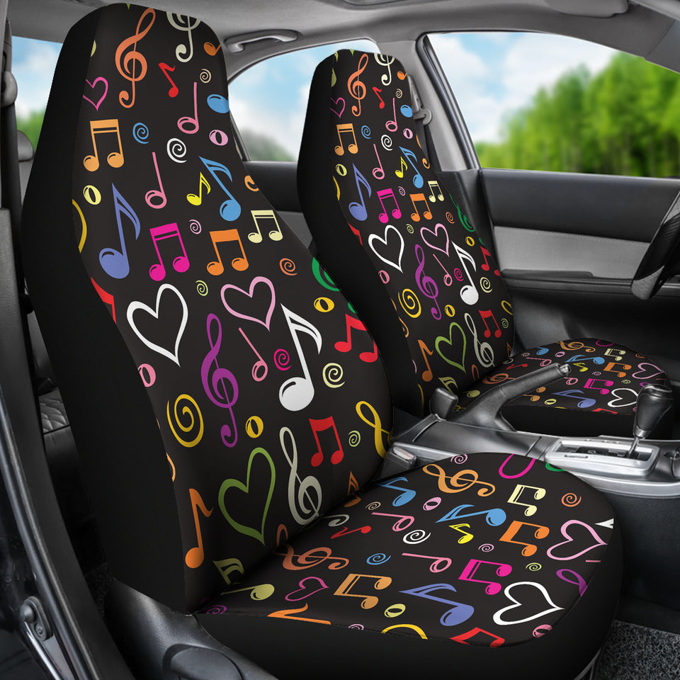 Music Notes Pattern Print Design 02 Universal Fit Car Seat Covers