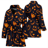 Halloween Pattern Pumpkin Background Women'S Bathrobe