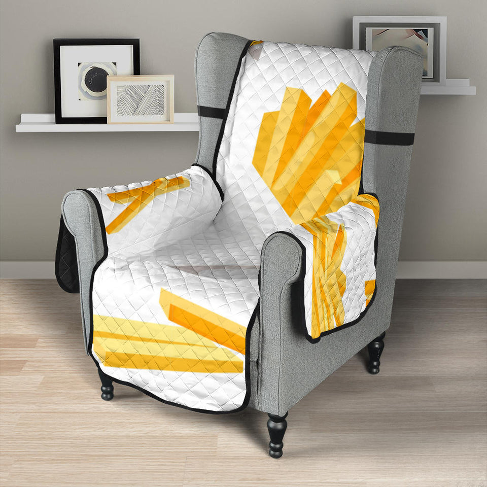 French fries white paper box pattern Chair Cover Protector