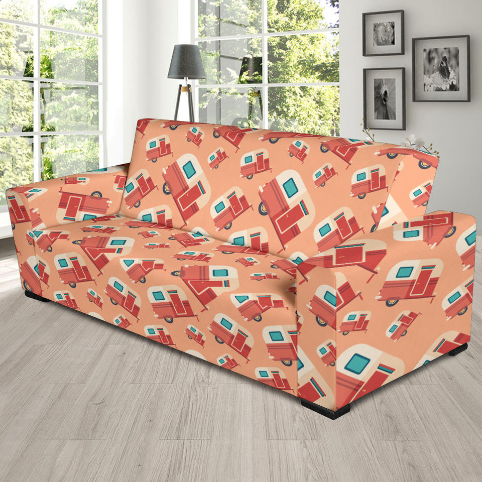 Camper Van Pattern Print Design 03 Sofa Slipcover