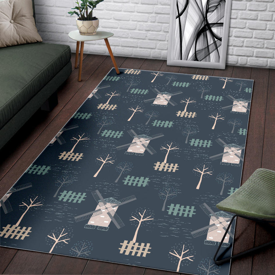 Windmill Tree Pattern Area Rug