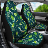 Lime Ice Flower Pattern Universal Fit Car Seat Covers