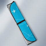 Airplane Destinations Blue Background Car Sun Shade