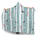 Crows Christmas Hat Scarf Hooded Blanket