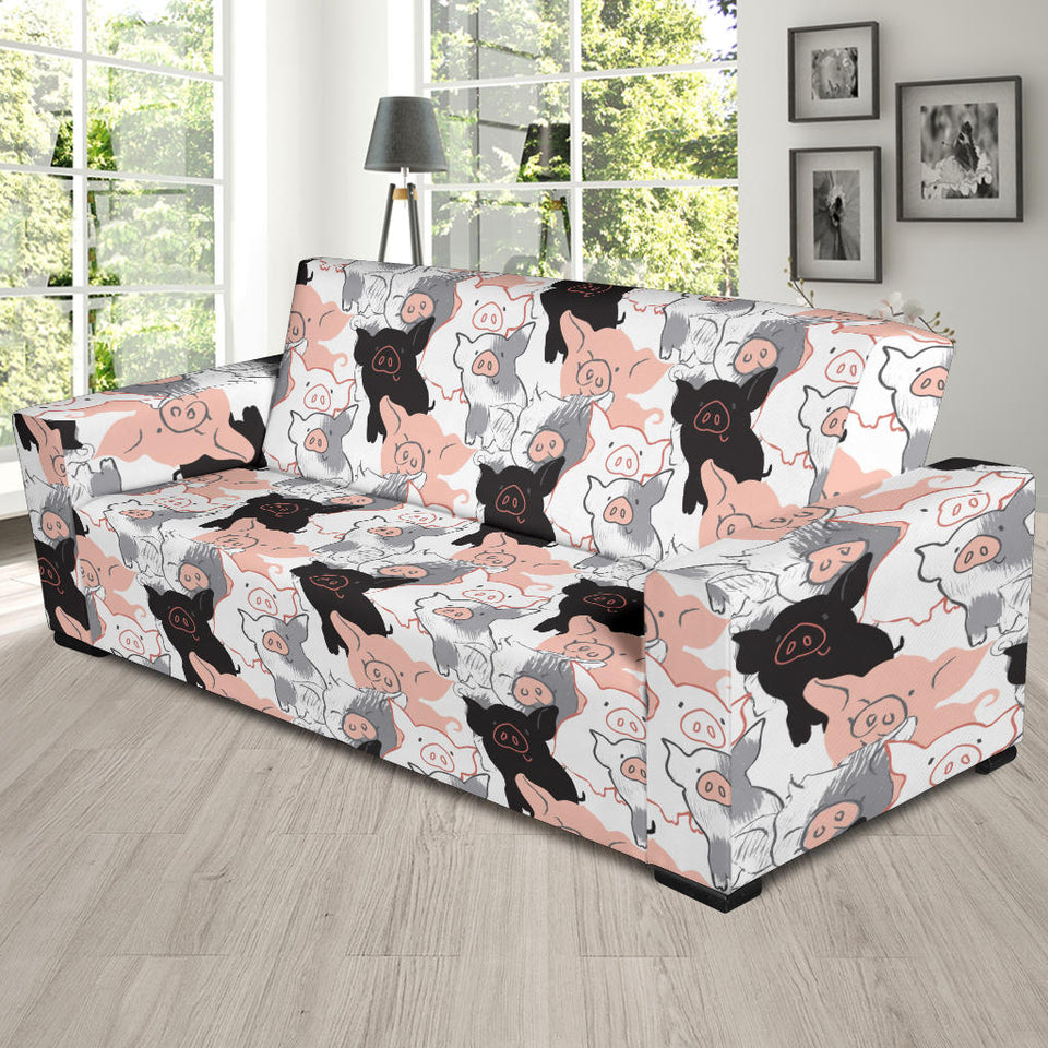 Pig Pattern Print Design 05  Sofa Slipcover