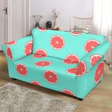 Grapefruit Green Background Loveseat Couch Slipcover