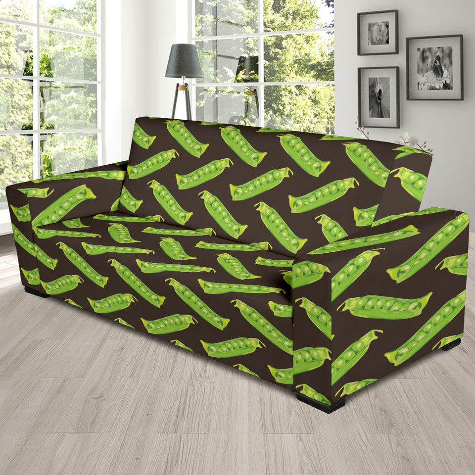 Green Peas Pattern Print Design 05 Sofa Slipcover