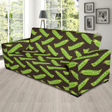 Green Peas Pattern Print Design 05 Sofa Slipcover