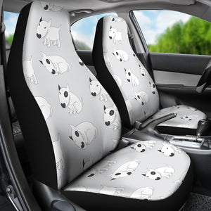 Bull Terrier Pattern Print Design 01 Universal Fit Car Seat Covers