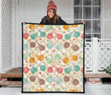 Bicycle Pattern Print Design 01 Premium Quilt