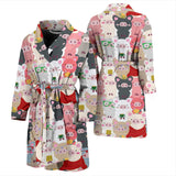 Pig Pattern Print Design 02 Men's Bathrobe