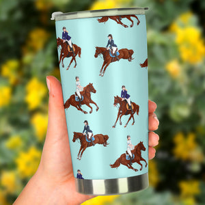 Horses Running Horses Rider Pattern Tumbler