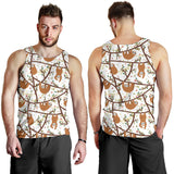 Sloths hanging on the tree pattern Men Tank Top