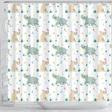 Cute Rhino Pattern Shower Curtain Fulfilled In US