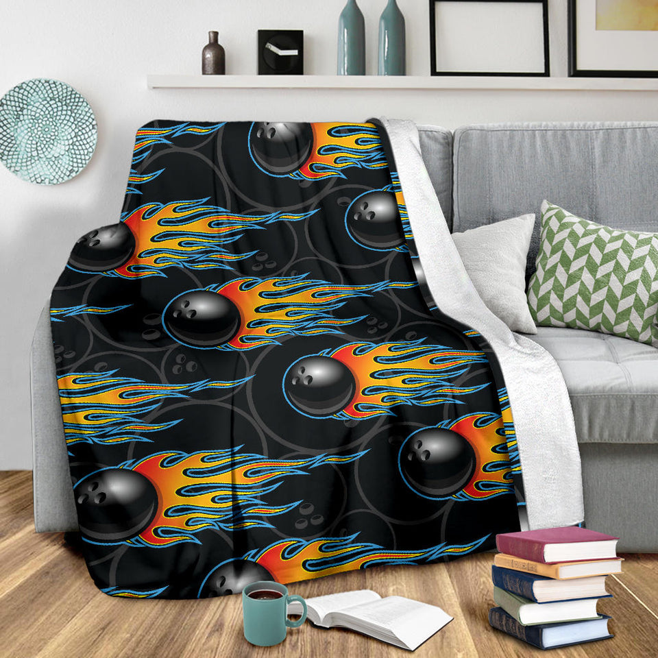 Bowling Balls Flame Pattern Premium Blanket