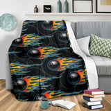 Bowling Balls Flame Pattern Premium Blanket