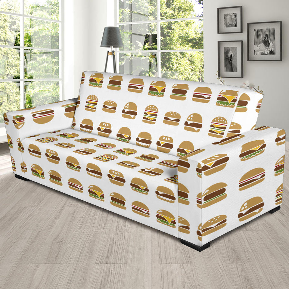 Hamburger Pattern Print Design 02 Sofa Slipcover