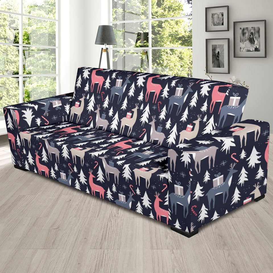 Deers Winter Christmas Pattern Sofa Slipcover