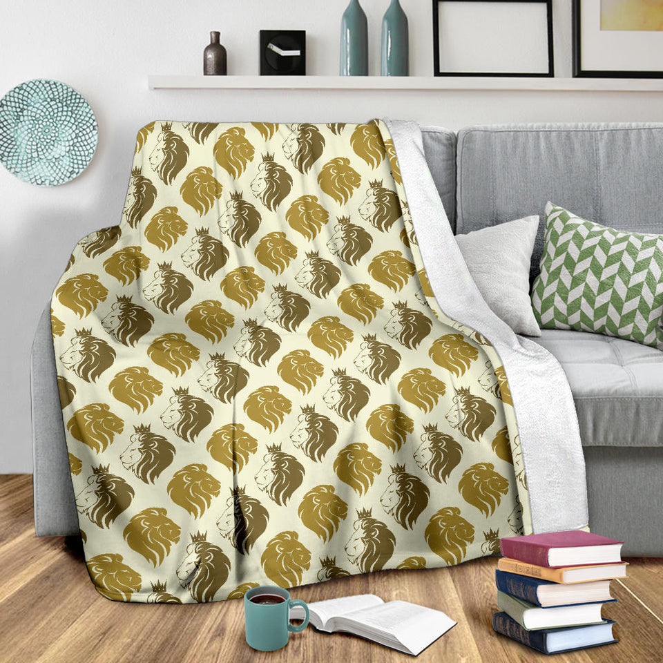 Lion Pattern Print Design 02 Premium Blanket