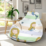 Cute Hand Drawn Mermaid Bean Bag Cover