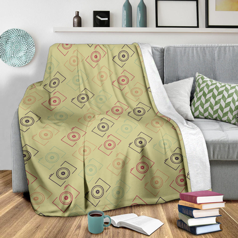 Camera Pattern Print Design 01 Premium Blanket