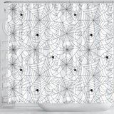 Spider Web Cobweb Pattern White Background Shower Curtain Fulfilled In US