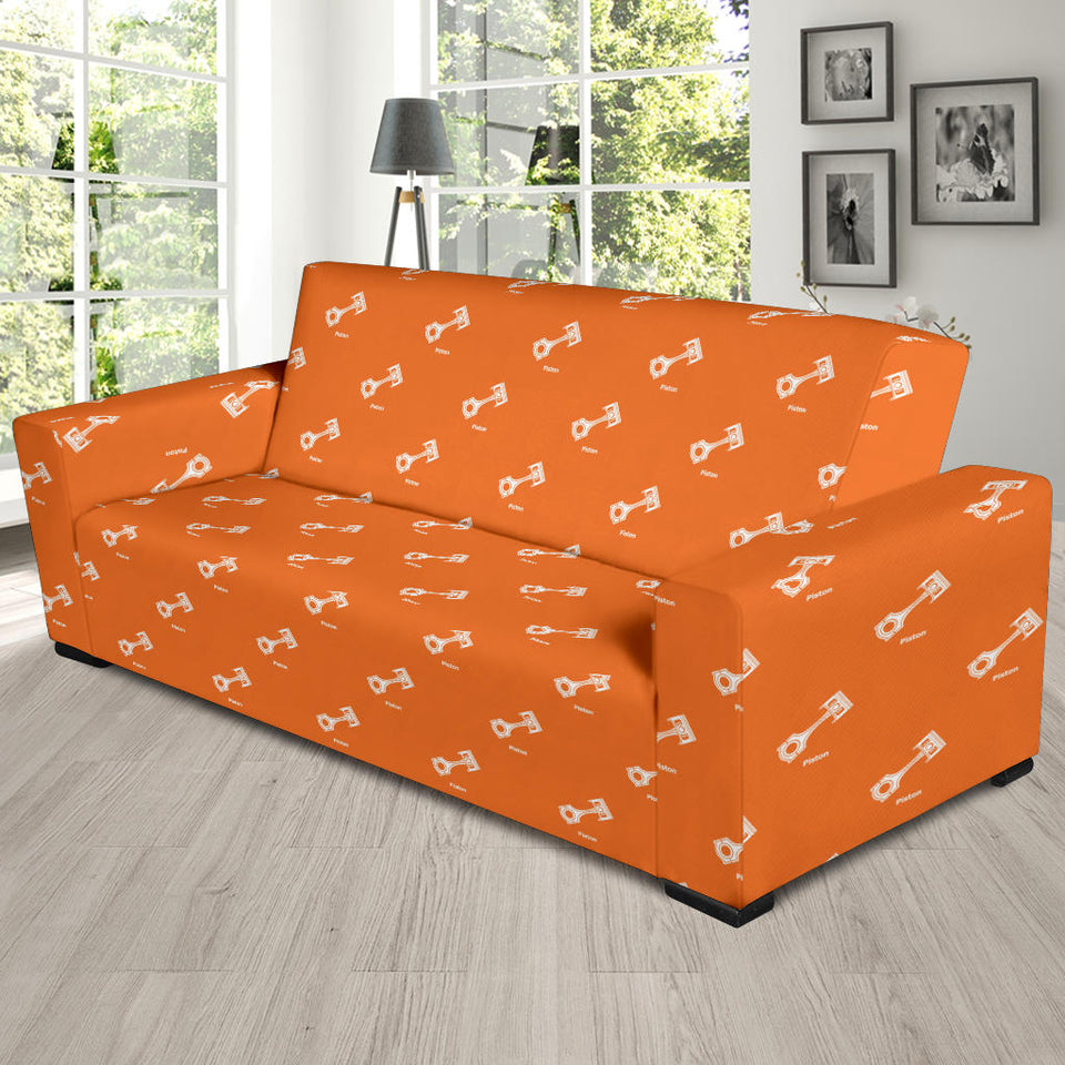 Engine Piston Orange Background Pattern Print Design 05 Sofa Slipcover
