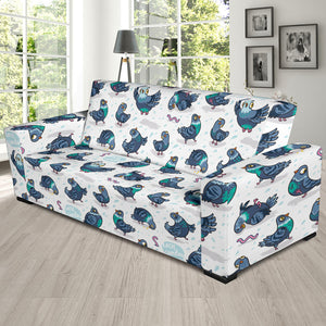 Pigeon Pattern Print Design 02  Sofa Slipcover