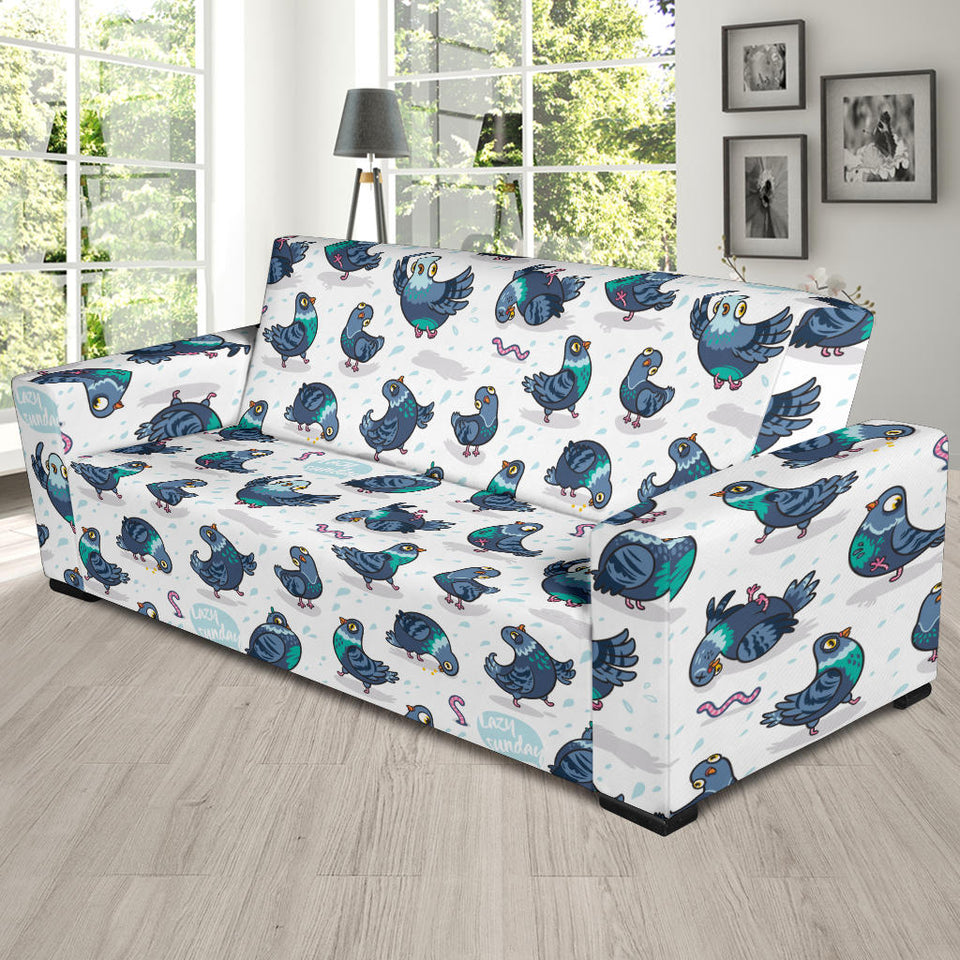 Pigeon Pattern Print Design 02  Sofa Slipcover