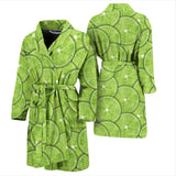 Slices Of Lime Pattern Men'S Bathrobe