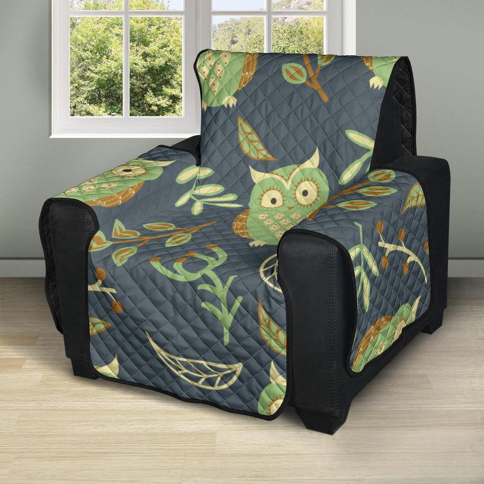 Cute owls leaves pattern Recliner Cover Protector
