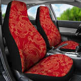 Gold Dragons Red Background Universal Fit Car Seat Covers