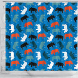 Colorful Rhino Pattern Shower Curtain Fulfilled In US