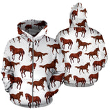 Horses Running Pattern Background Zip Up Hoodie